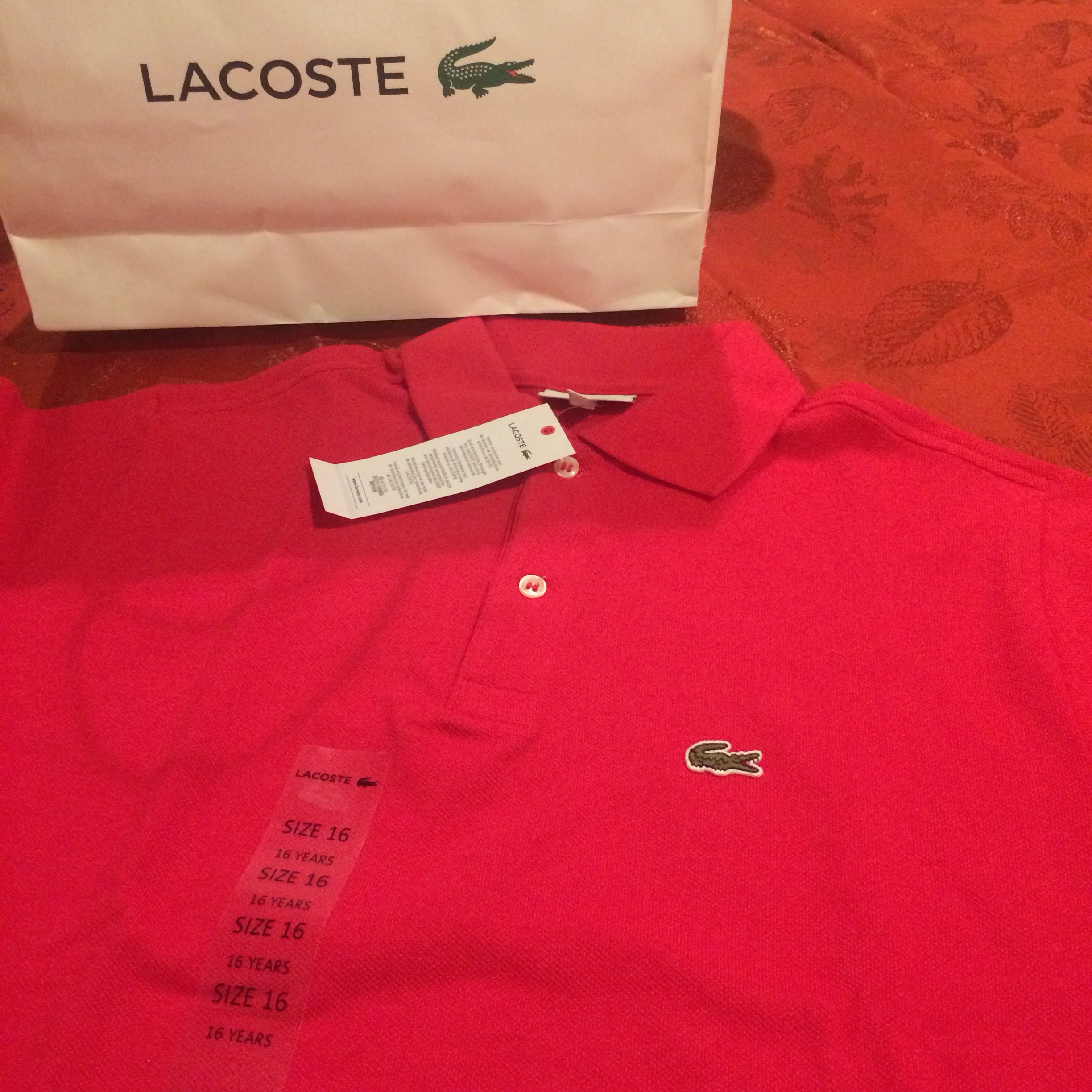 lacoste size 16