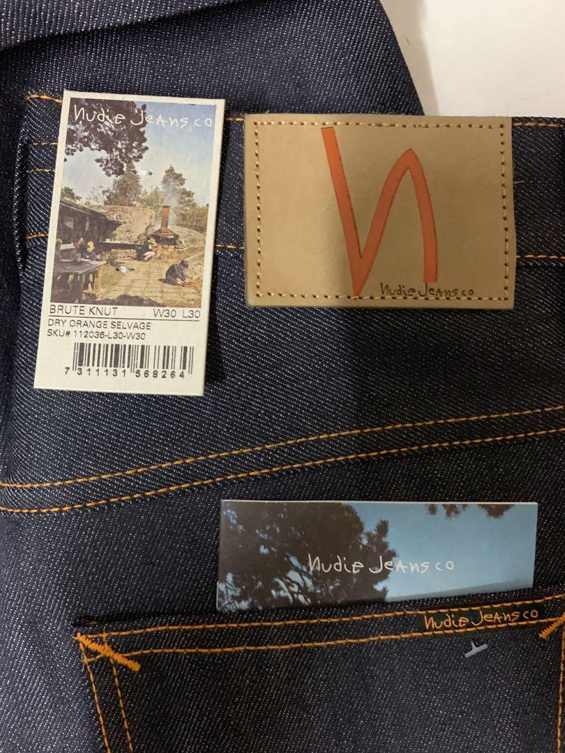 nudie jeans brute knut dry orange selvage