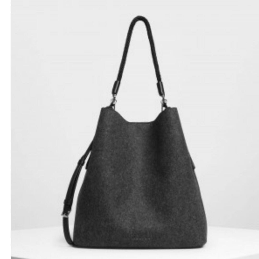 Charles and Keith Tassel Detail Oversized Bucket Bag Women s