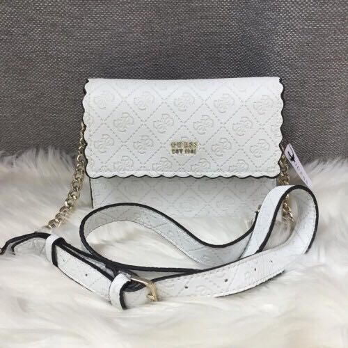 guess white sling bag
