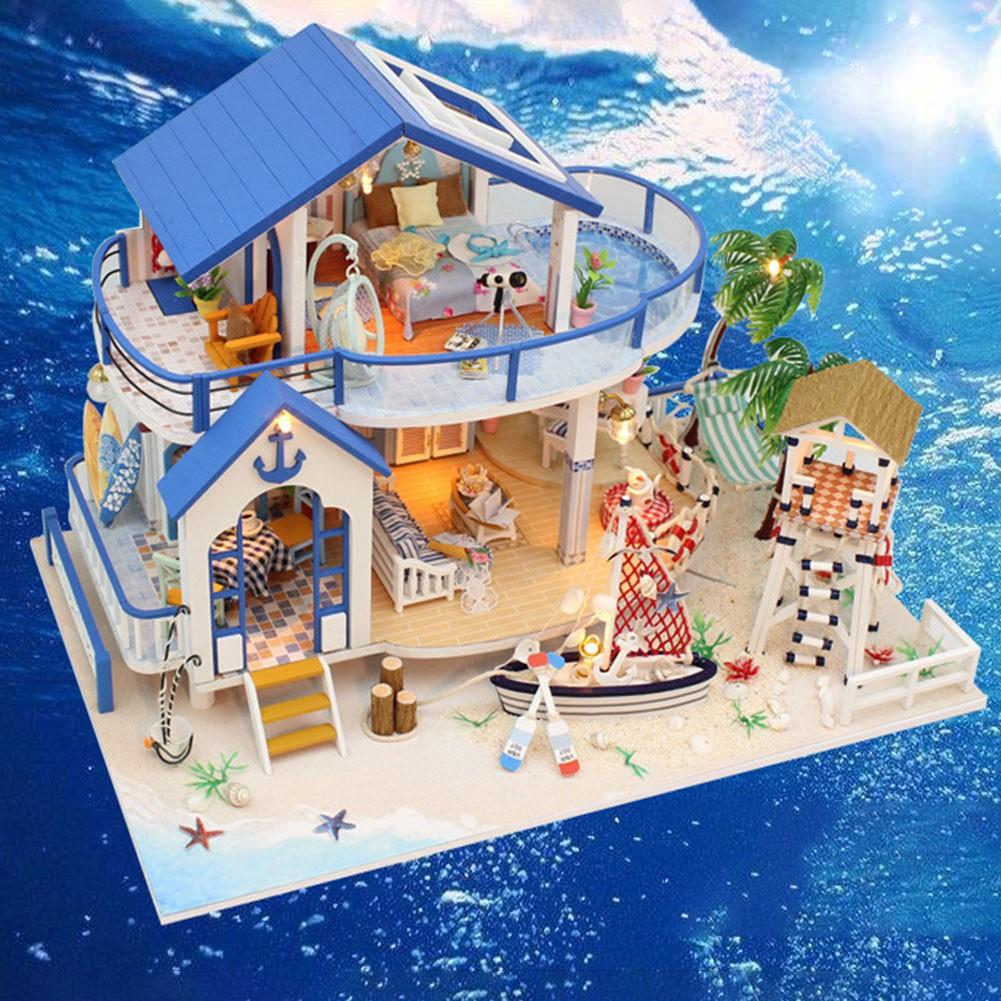 wooden doll houses already assembled