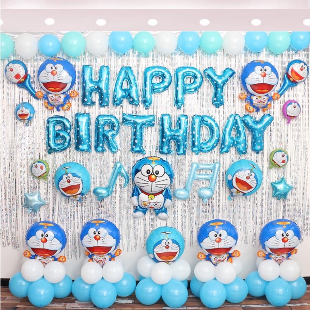 Doraemon Balloon Backdrop Set For Birthday Baby Shower Design Craft Others On Carousell