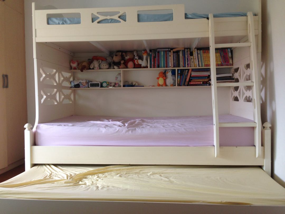 Double Bunk Bed With Pull Out Attachment Furniture Beds Photo