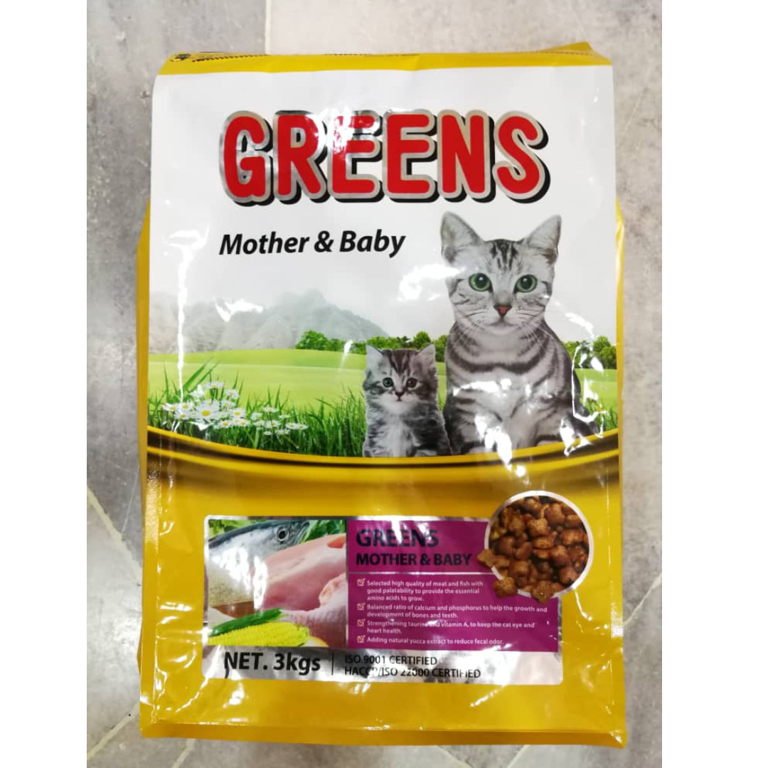 Greens Mother u0026 Baby Cat Food Makanan Kucing 3kg, Pet Supplies 