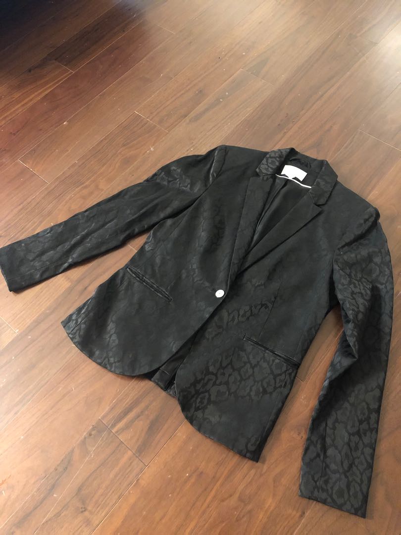 black leopard print blazer