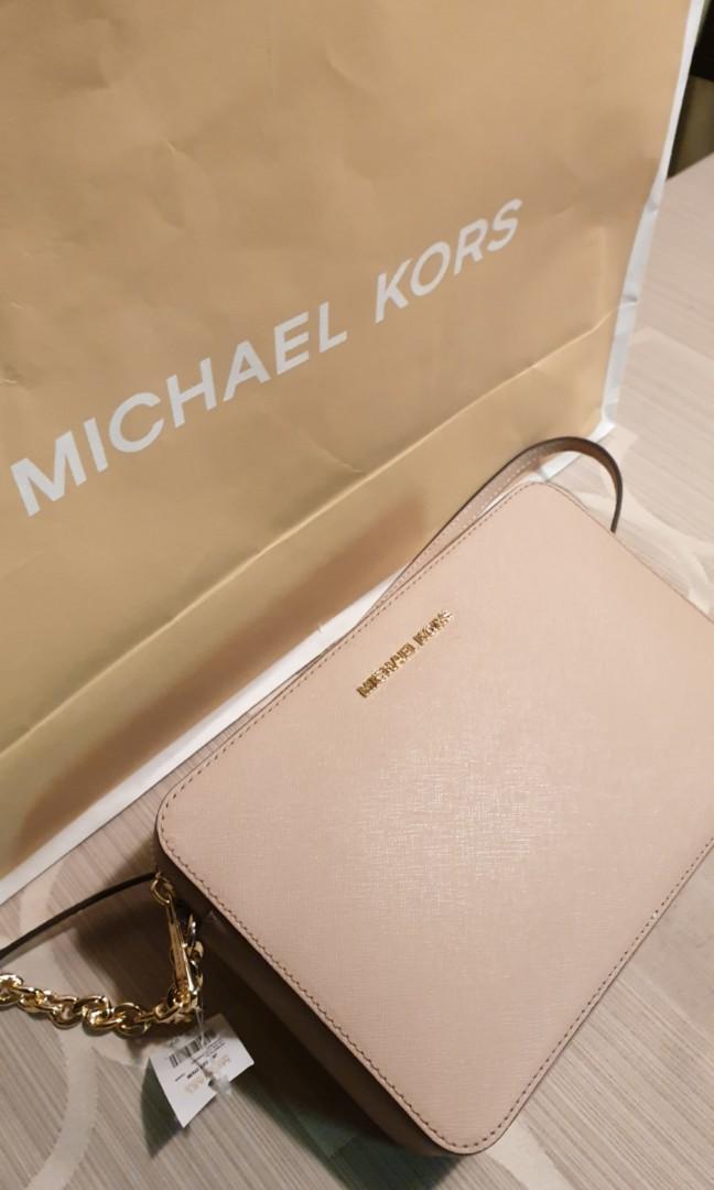 michael kors jet set east west crossgrain leather crossbody