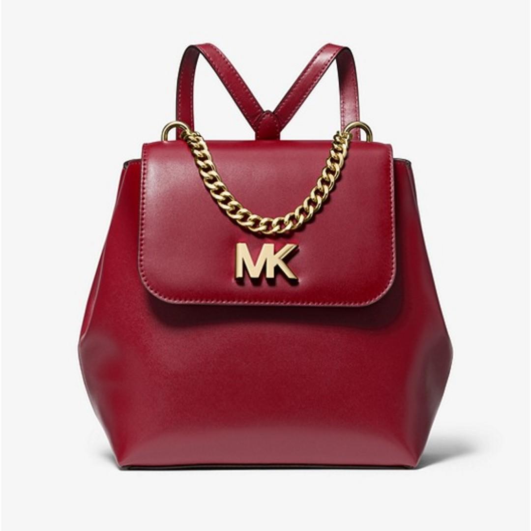 mk mott leather backpack