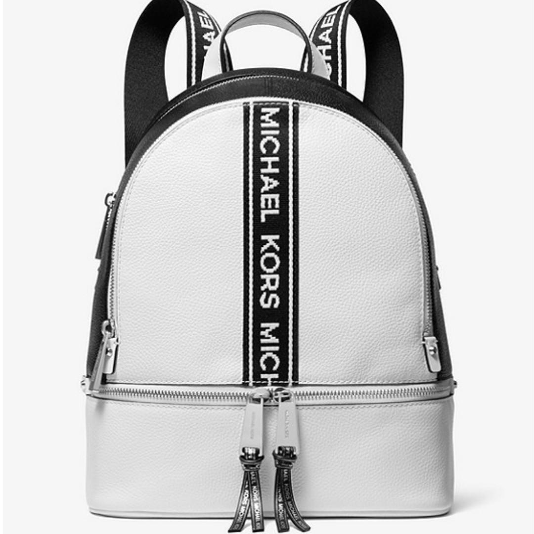 michael kors logo tape backpack