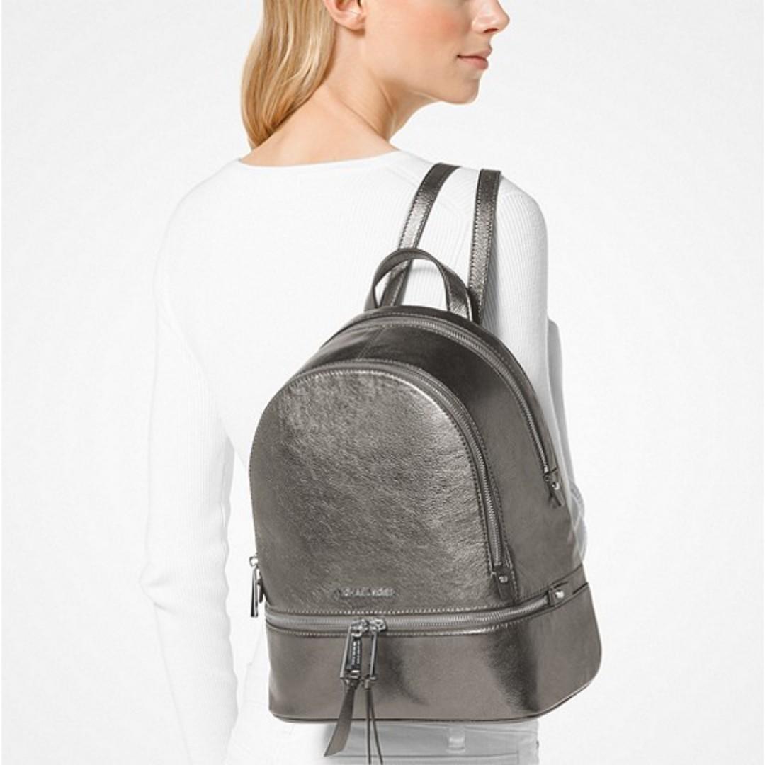 michael kors silver backpack