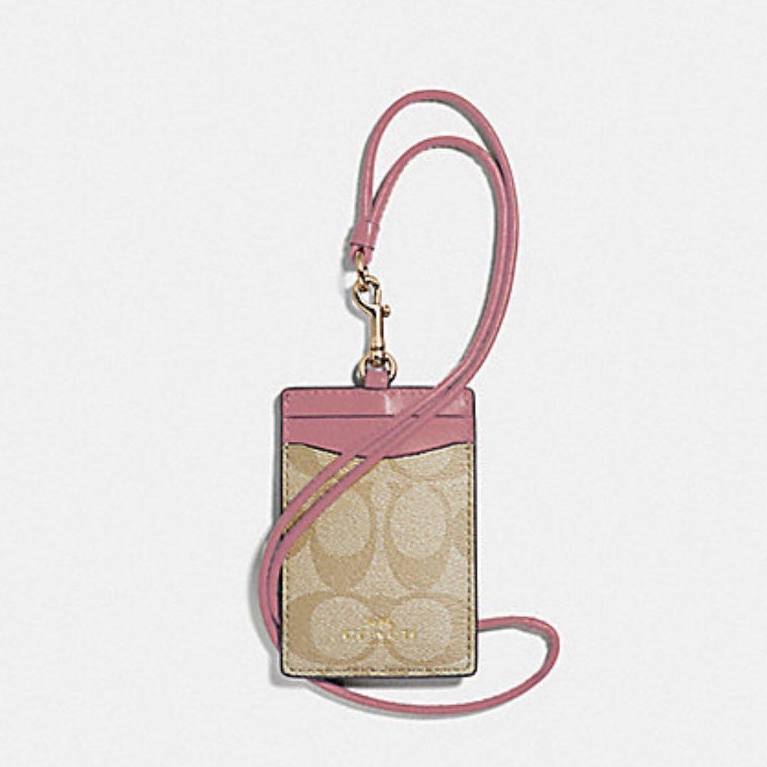 NEW Coach ID Lanyard in Colorblock Signature Canvas in Khaki / Vintage ...