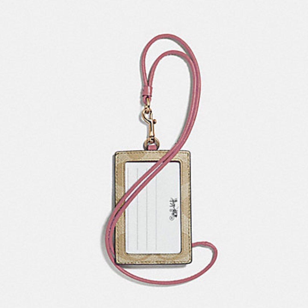 NEW Coach ID Lanyard in Colorblock Signature Canvas in Khaki / Vintage ...