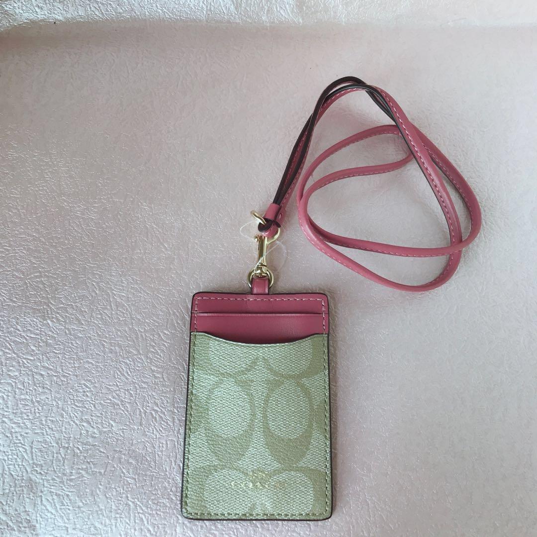 NEW Coach ID Lanyard in Colorblock Signature Canvas in Khaki / Vintage ...