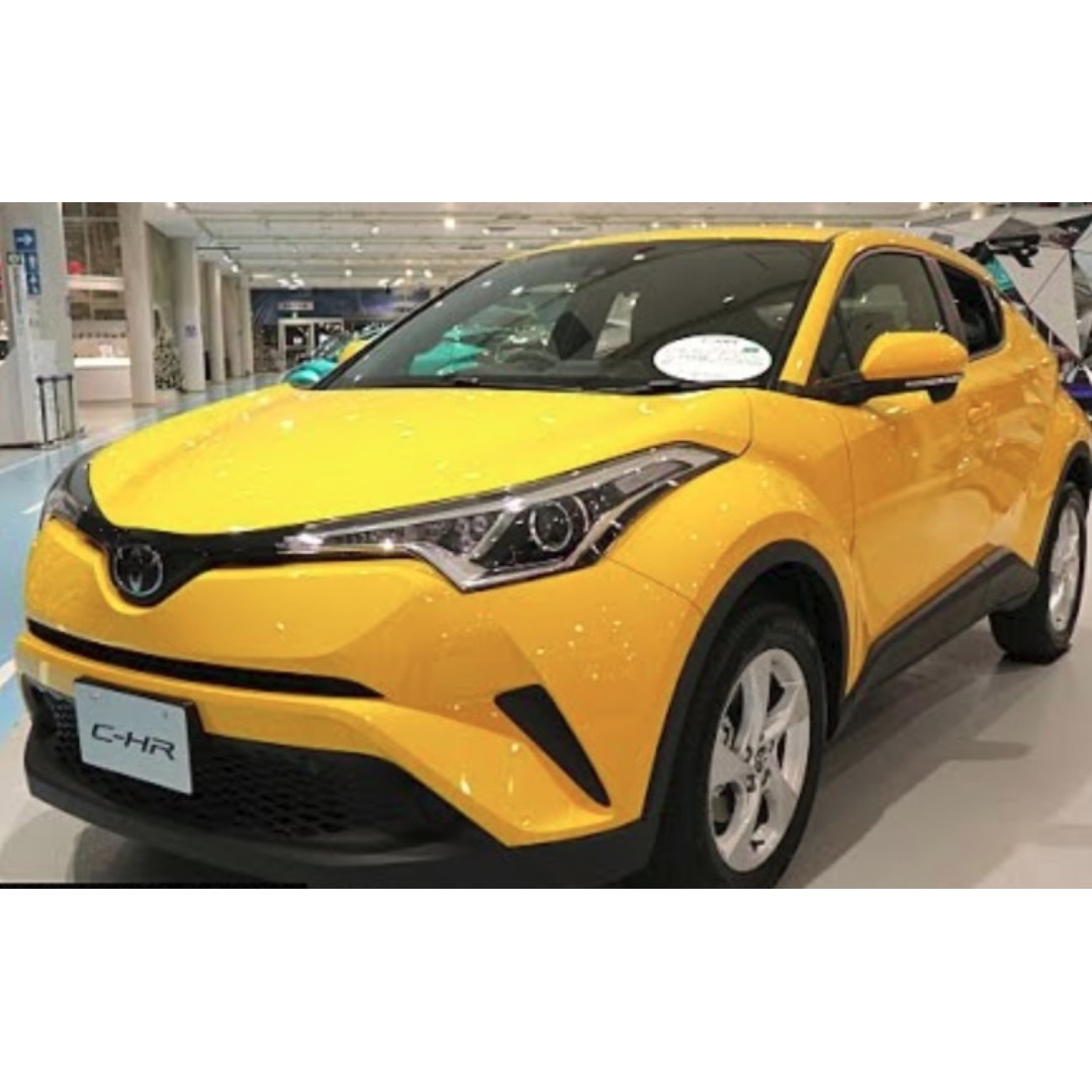 New Yellow Toyota CHR (hybrid) for rent, Cars, Vehicle Rentals on Carousell