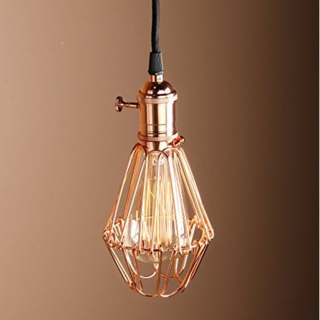 Copper Wire Pendant Light patho industrial vintage style hanging pendant light fixture metal copper wire cage lamp everything else on carousell