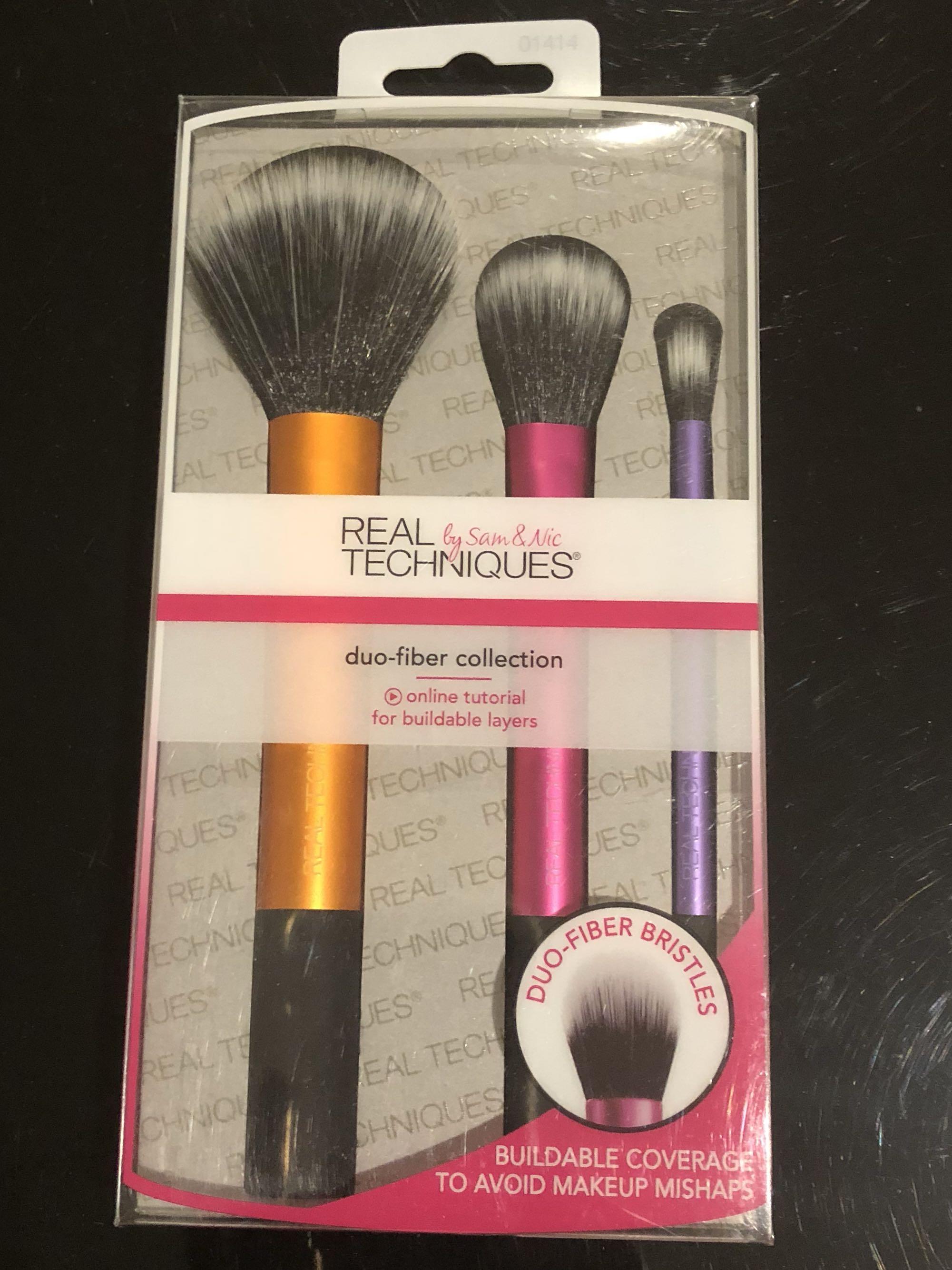 Real Techniques Duo Fiber Collection Brushes, Beauty & Personal Care