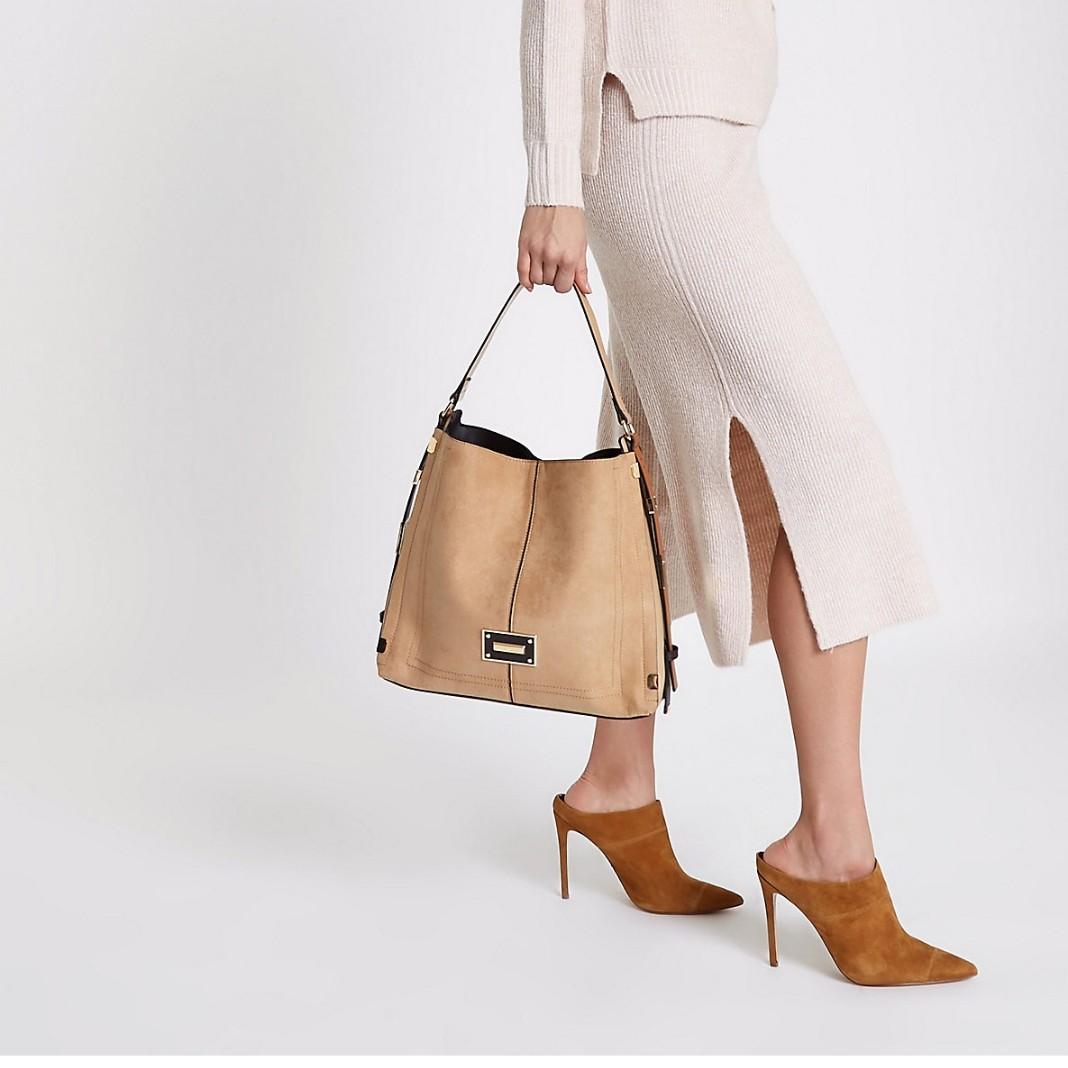 River island new arrivals beige slouch bag