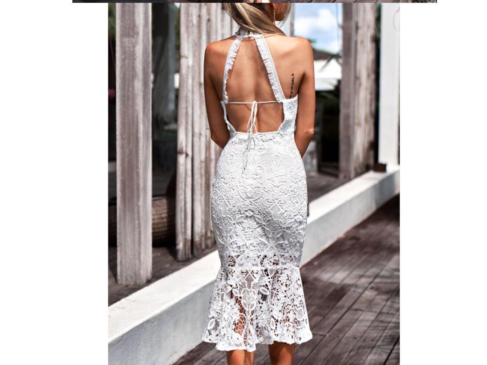 White elegant summer dress clearance