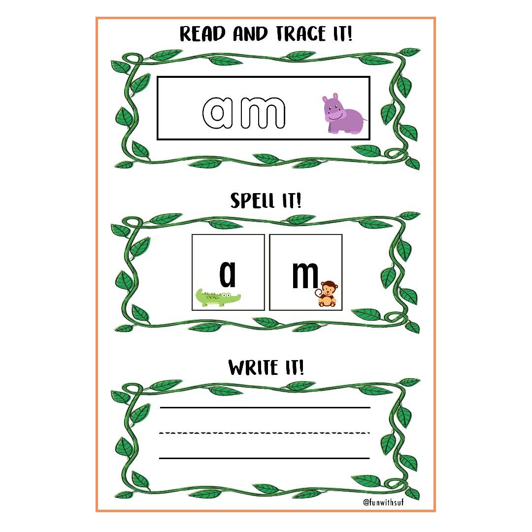 Sight Words Activities List 1 (for 3-4 years old), Hobbies ...