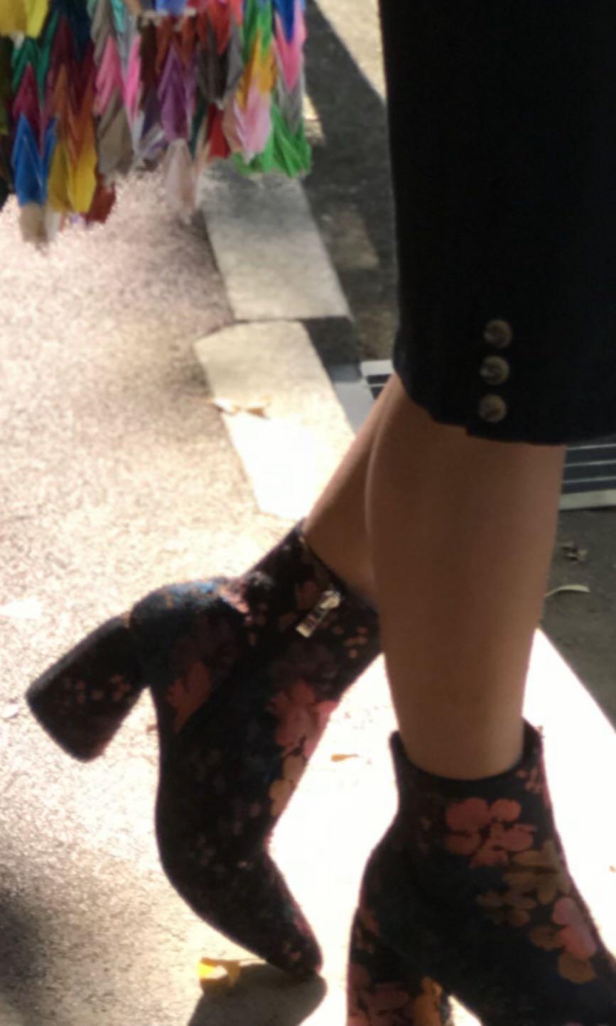 Stradivarius floral boots, Women's 