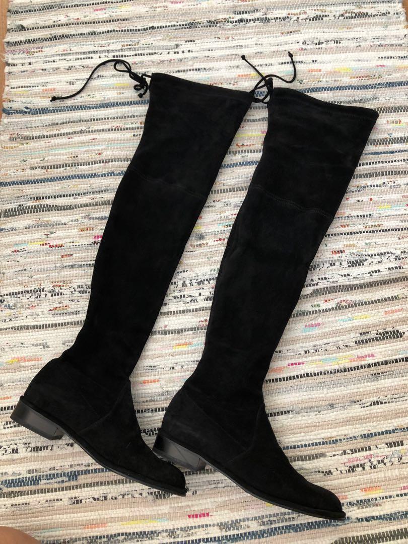 stuart weitzman lowland black suede