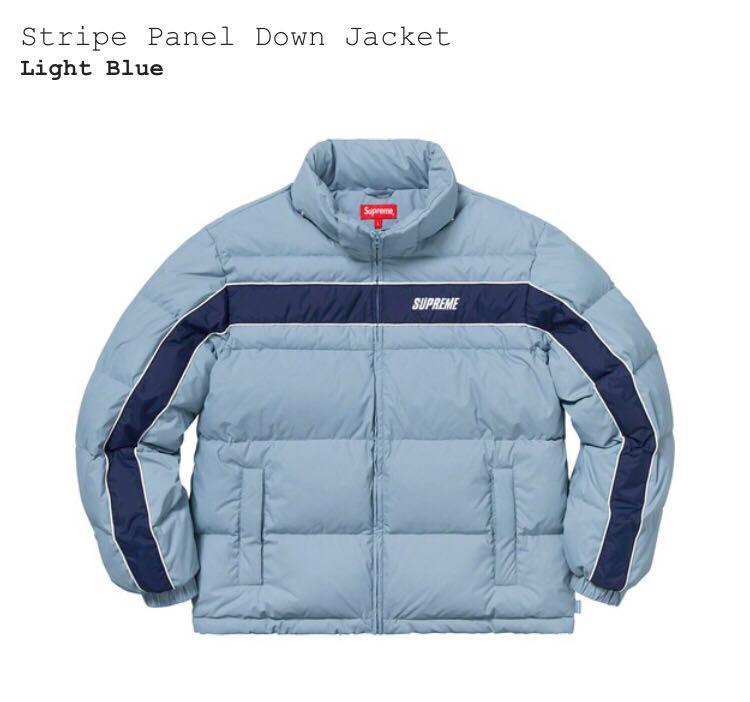 Supreme stripe panel down jacket top
