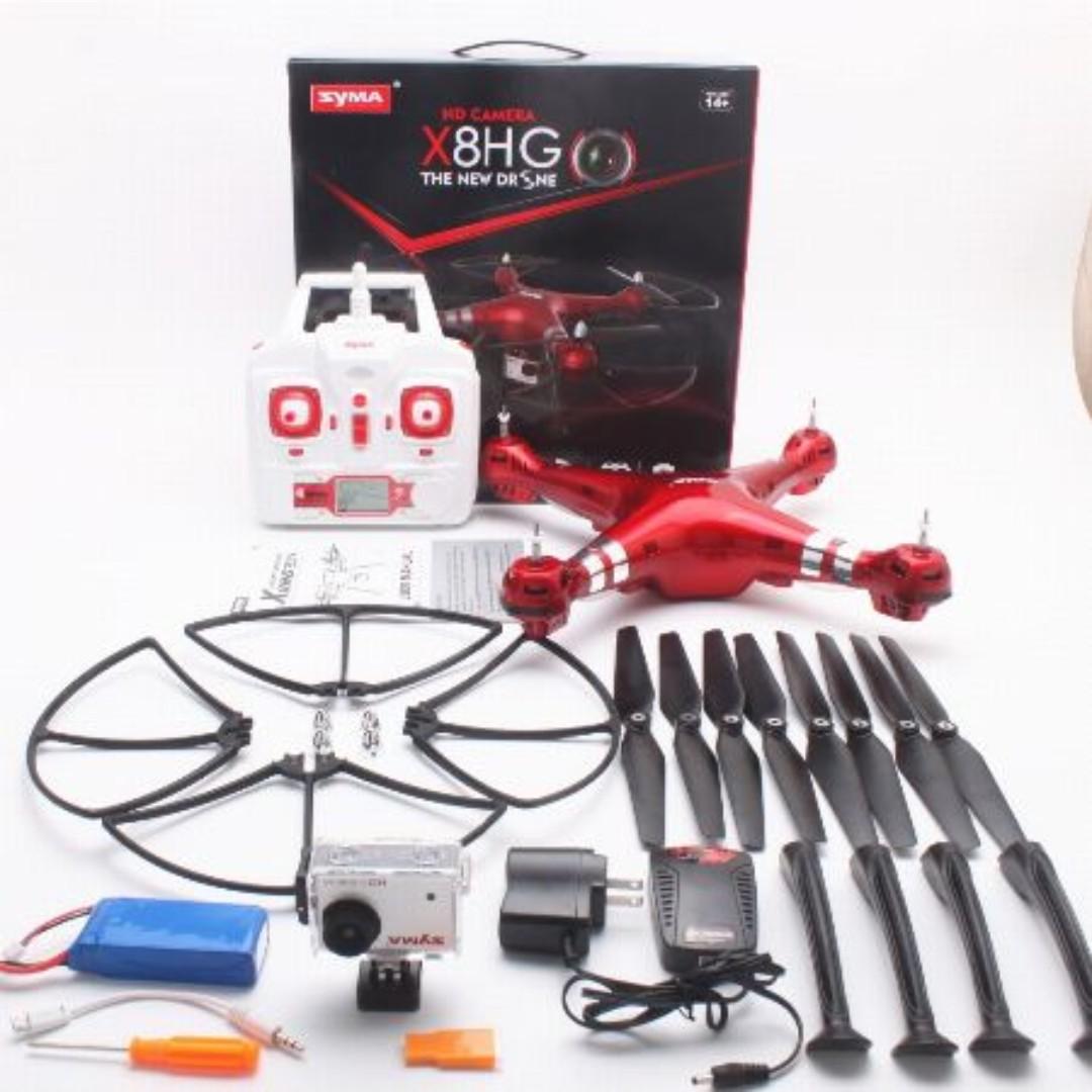 Syma X8HG RC Drone-RED/Barometer Set Height / 8MP Camera / 360 Degree ...