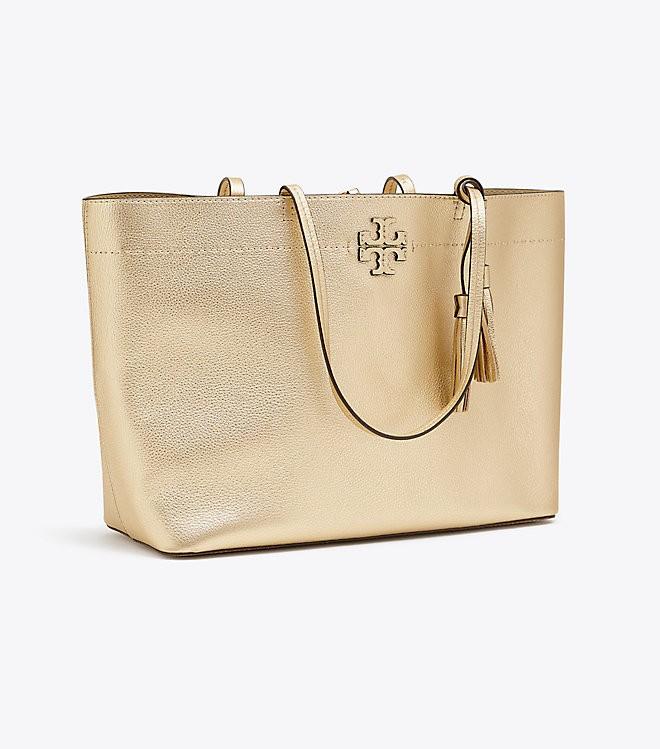 tory burch mcgraw metallic tote