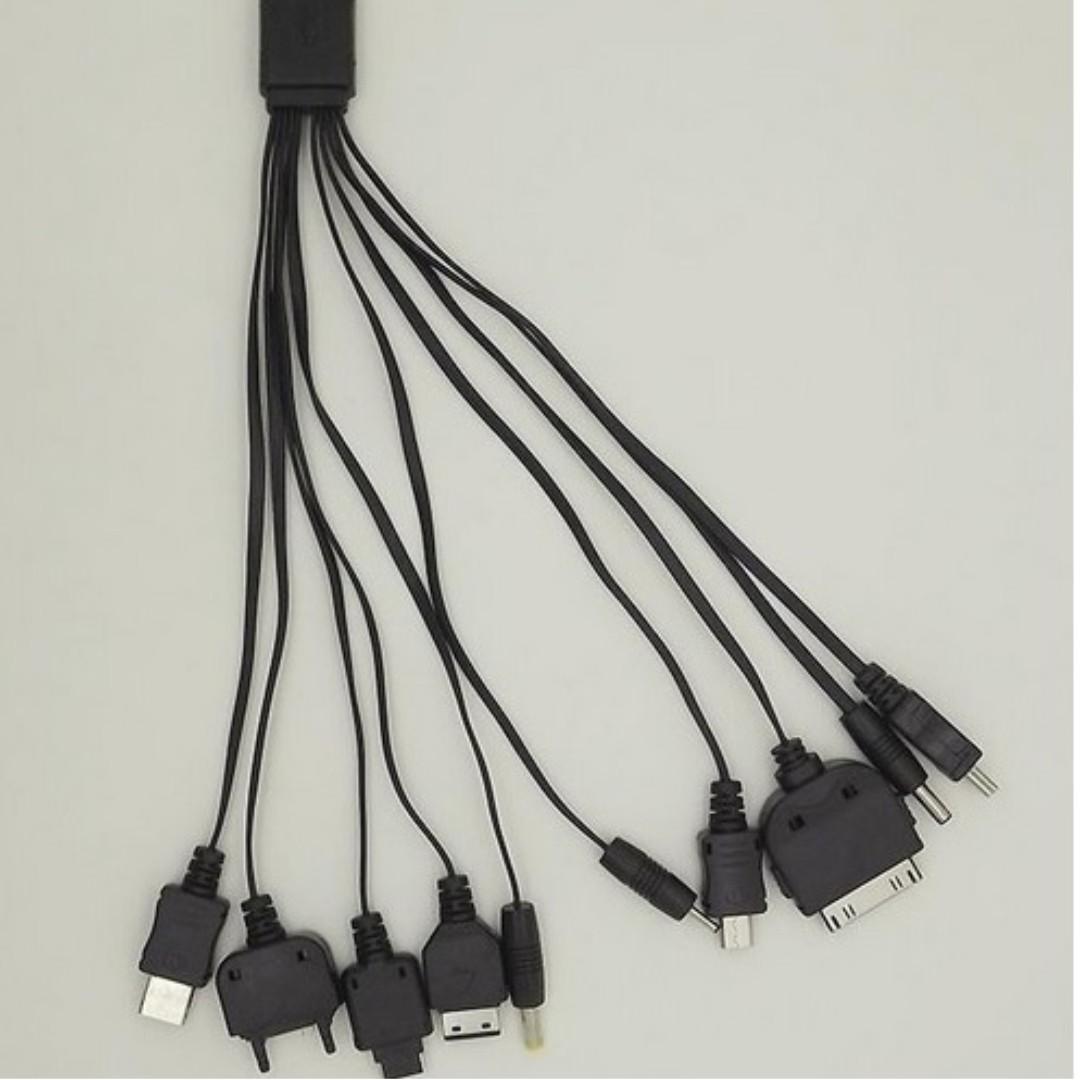 USB Universal charging cable with multiple connectors for different