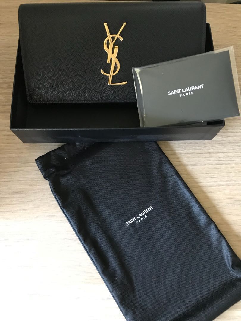 YSL black wallet, Luxury, Bags & Wallets on Carousell