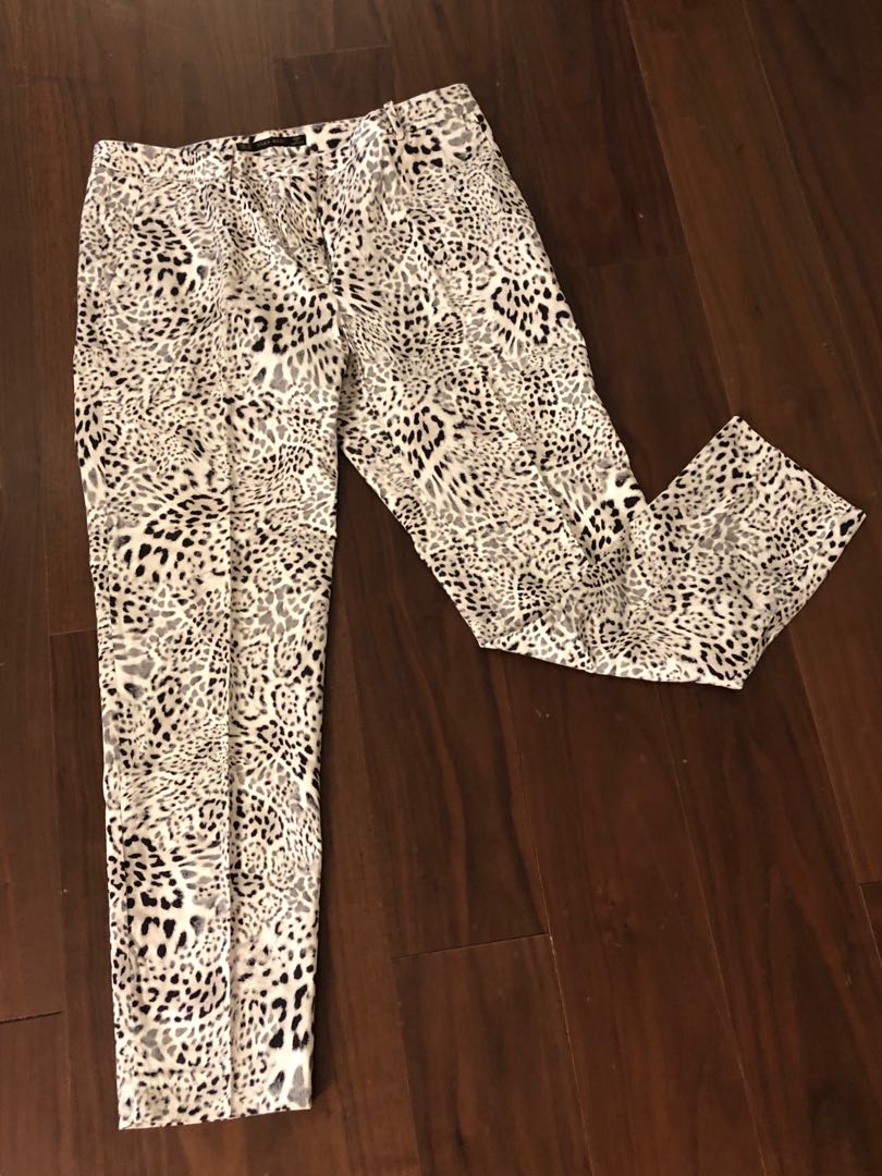 white leopard print jeans