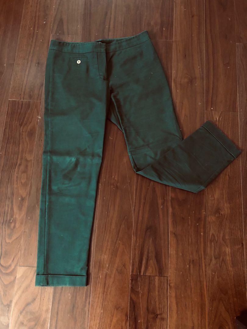 Zara Green pants, Women's Fashion, Bottoms, Other Bottoms on Carousell