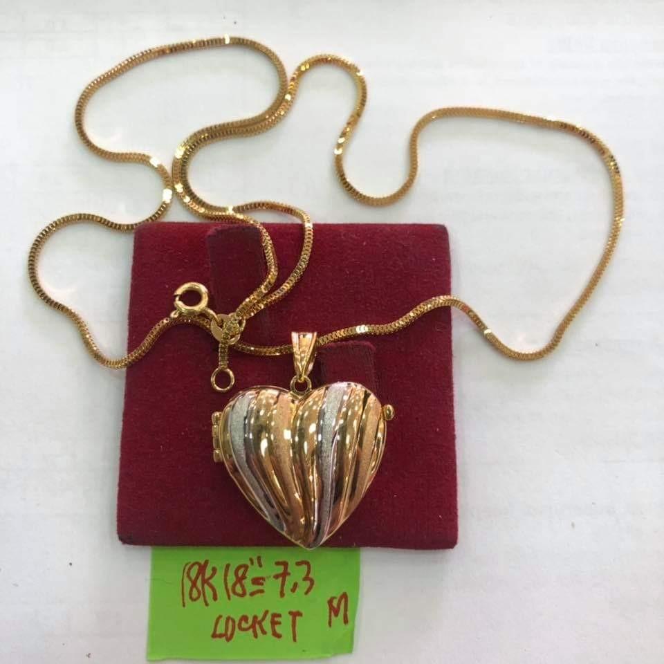 18k Saudi gold necklace w/Locket 