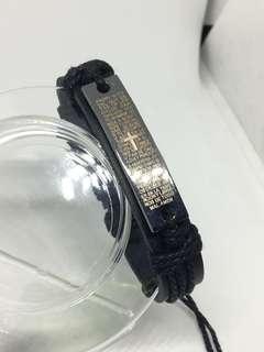 Bracelet (Black Rec. Cross) - 12mm with adjustable length