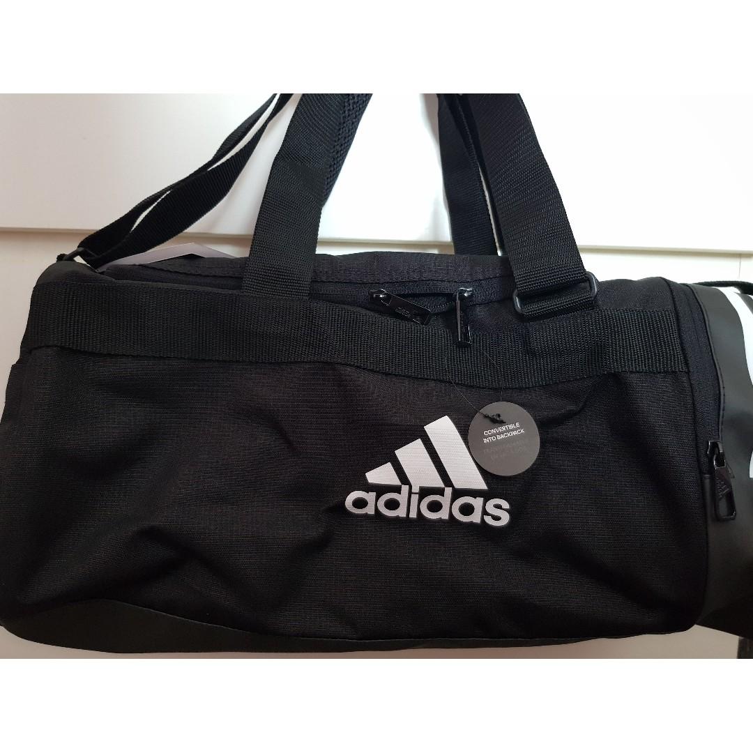 Adidas Convertible 3 Stripes Duffel Bag Sports Sports Apparel On Carousell