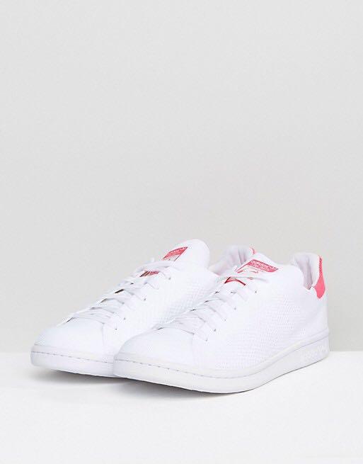 adidas originals pink primeknit stan smith sneakers