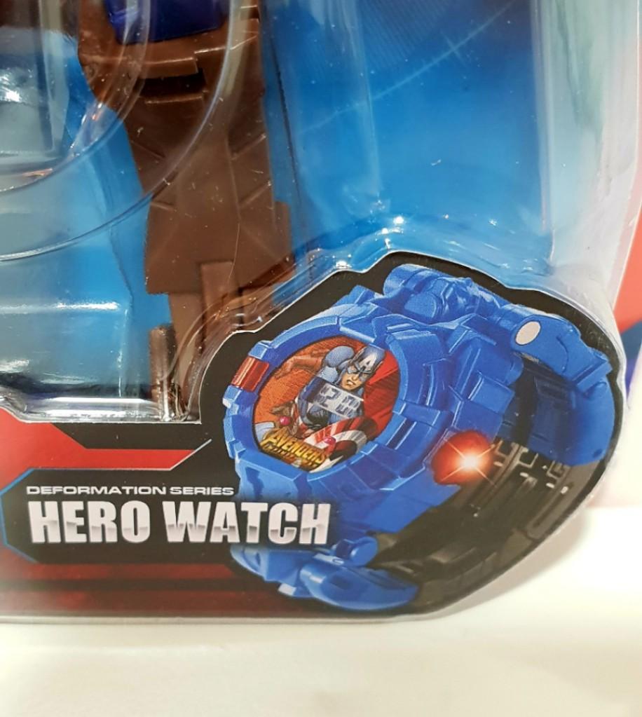 Avengers Captain America Robot Watch (Category: Toys & Games) located in Singapore. Submitted by philip_leow (Listing ID 202173654, Image 3). Description: Avengers Infinity War series Robot to Watch Deformation mode. Also available: Iron Man, Hulk, Spiderman.