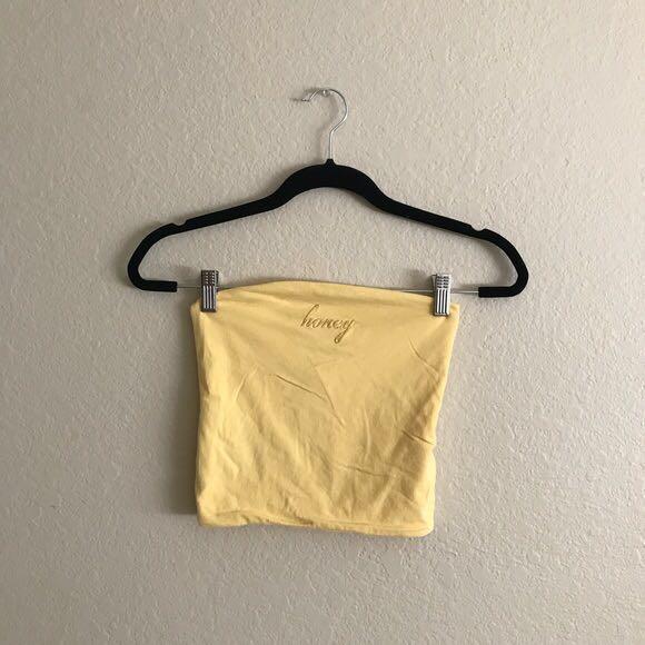 yellow honey tube top