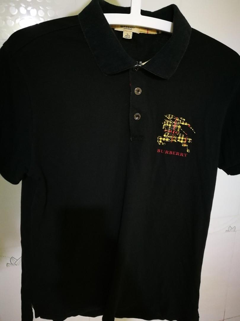 BURBERRY LONDON POLO SHIRT, Fesyen Pria 
