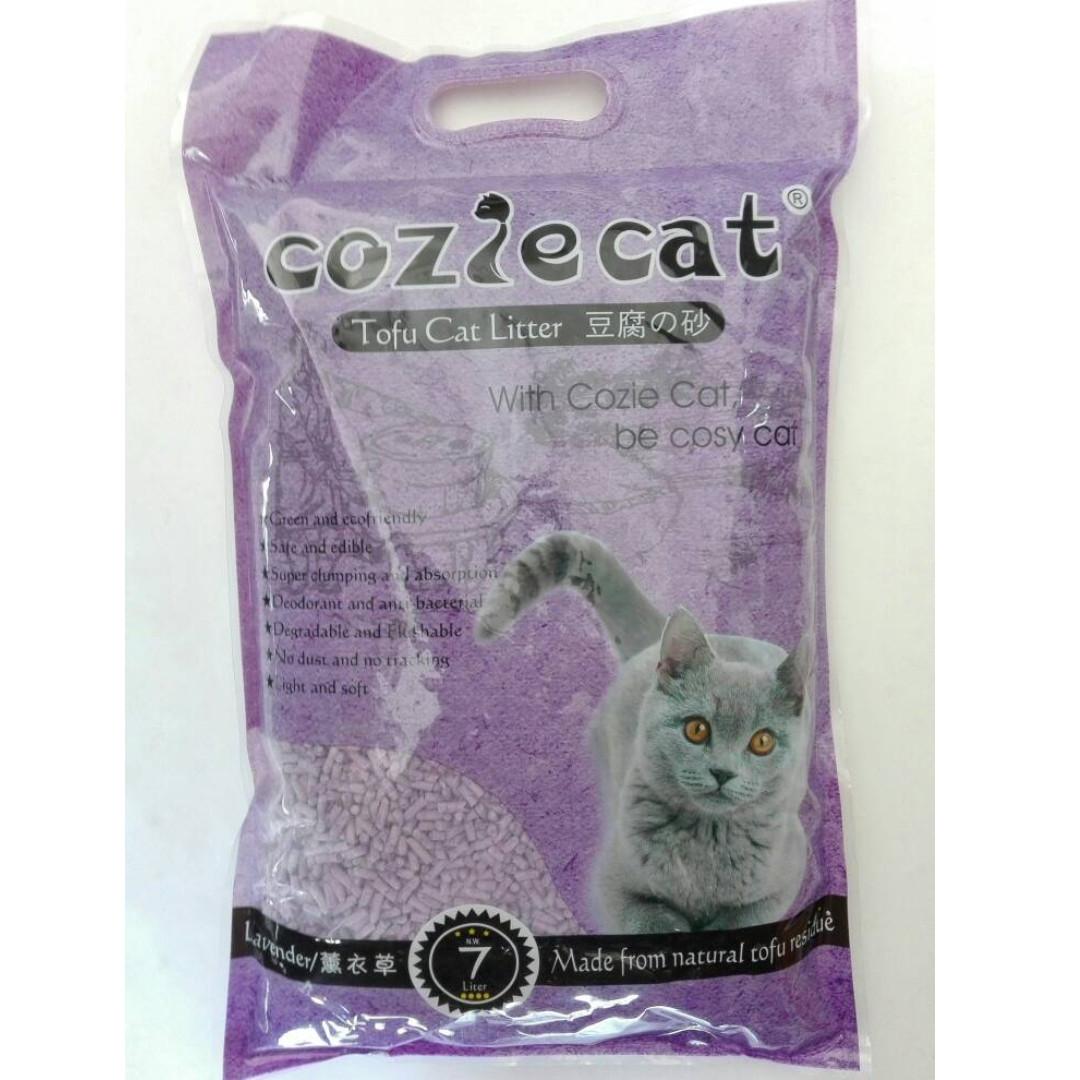 Cozie Cat Tofu Cat Litter Pasir Kucing 7L 2.8kg (Lavender), Pet 