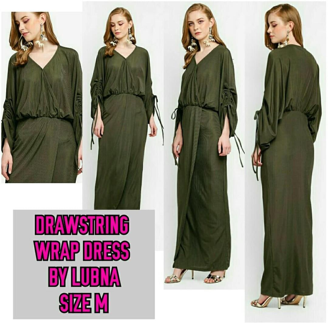 lubna drawstring wrap dress