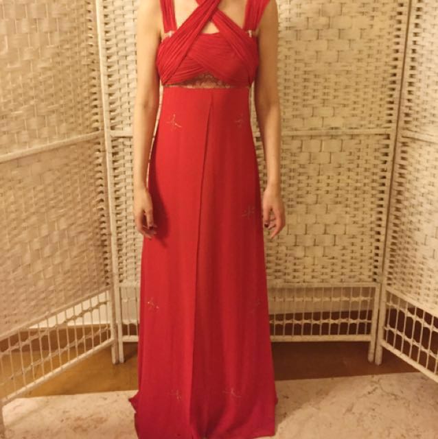elegant red gown