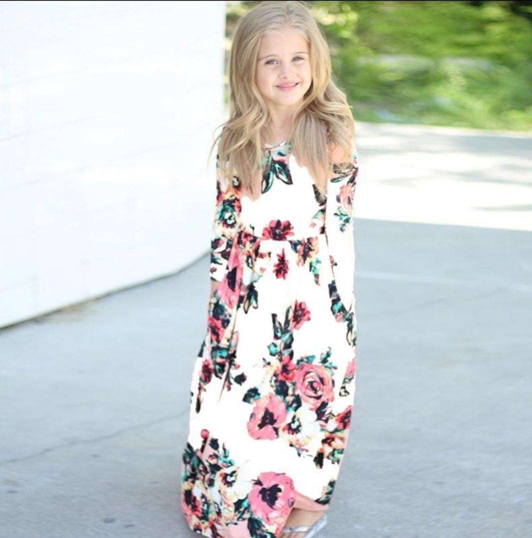 girls long sleeve maxi dress