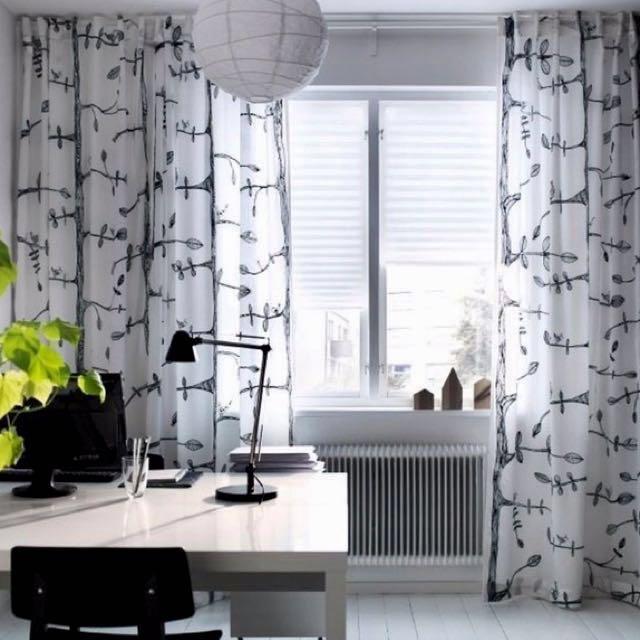 Ikea Eivor Curtains Black White Scandinavian Design Of Trees