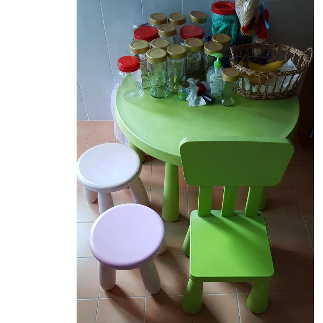 IKEA kiddie table with 3 chairs for sale, Babies & Kids, Baby Nursery