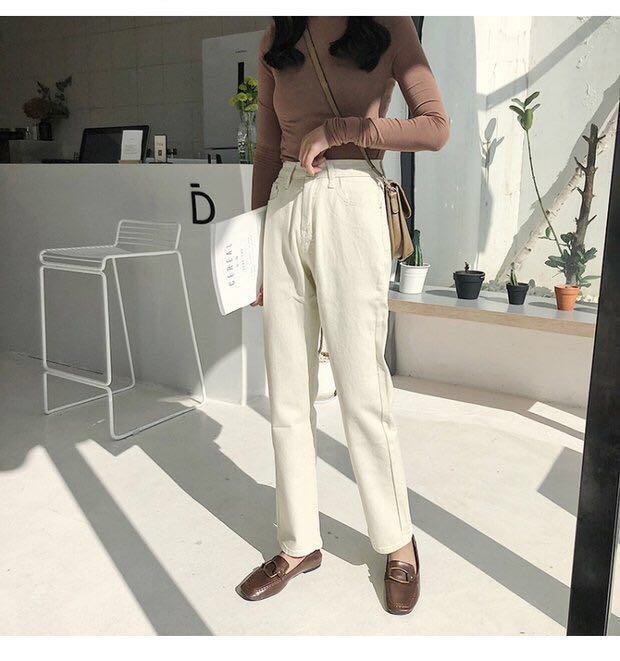 Korean style white vintage pants (Ready 
