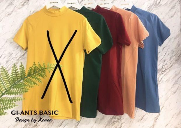 yellow mock neck top