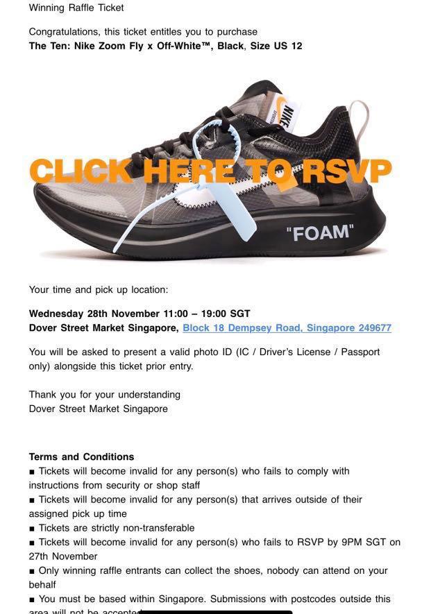 Nike Zoom fly Off white US12 Men s Fashion Footwear Sneakers on