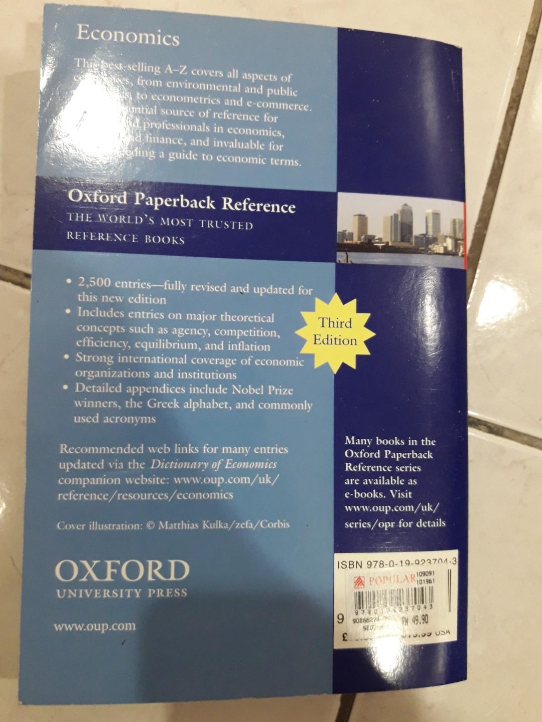 Oxford Dictionary Of Economics Books Stationery Books On Carousell