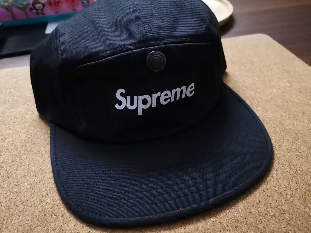 supreme snap button pocket camp cap