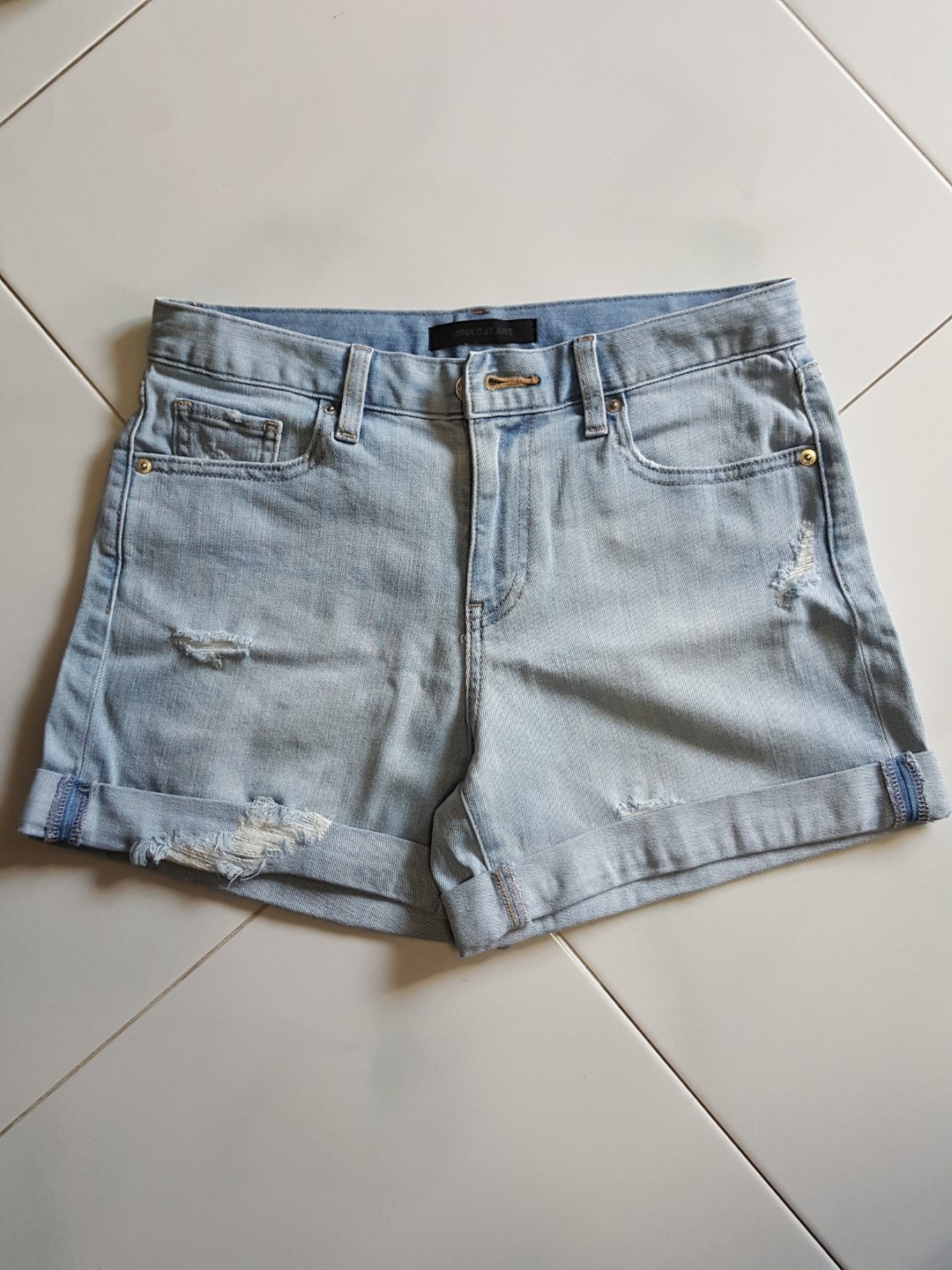 womens denim boyfriend shorts